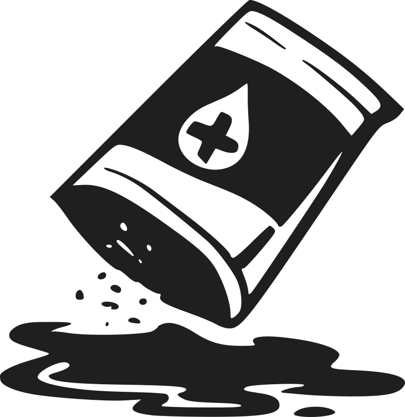 Illustration of absorbent powder being applied